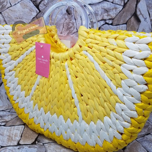 Lemon Medium Tote Picnic Perfect White Kate Spade - Picture 12 of 16